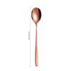 Cuchara tenedor estilo coreano de acero inoxidable 304, cuchara para mezclar con mango largo grueso, cuchara para café, postre para niños, cuchara para comer