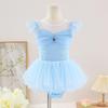 Roupas de Dança Infantis Femininas de Verão Manga Curta para Menina de Bebê Roupas de Prática de Dança Chinesa Roupas de Performance Princesa Aisha Vestido de Ballet