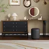 Tocador de Madera Maciza Estilo Medieval y Gabinete con Cajones Integrados para Dormitorio Moderno Minimalista Lujo Ligero Gabinete de Almacenamiento de Gama Alta Mesa de Maquillaje