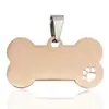 Acero Inoxidable Pulido Forma de Garra Hueca Etiqueta para Mascotas Hueso Etiqueta para Perro Colgante Material de Grabado Láser