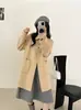 Nuevo abrigo de lana de doble cara estilo coreano, de longitud media para otoño e invierno, de un solo botón, con un simple cuello Peter Pan, prenda de abrigo para mujer