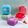 Conjunto de Lancheira com Tampa Flip e Copo de Água Quadrado Portátil Lancheira Copo de Água Infantil Lancheira 1L +350ml
