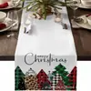 Camino de mesa navideño nuevo transfronterizo de Amazon, venta directa del fabricante, mantel con estampado de árbol de Navidad y Papá Noel, personalizable