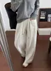 Pantalones Casuales de Pierna Ancha Elásticos con Cordón, Versátiles, para Oficina, Adelgazantes, Holgados, de Algodón Lyocell, para Primavera y Otoño