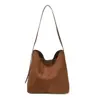 Bolsa de Ombro Única Nicho Coreana Camurça Retro Estampa de Leopardo Bolsa Saco Versátil Bolsa de Ombro Cruzada Bolsa Tote Bolsa Mãe-Filho