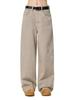 Calça jeans estilo americano retrô, lavada, reta, masculina e feminina, solta, combinando, perna larga, moderna, casual