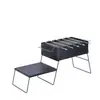 Parrilla de barbacoa de acero inoxidable para camping al aire libre, parrilla de carbón plegable con mesa, parrilla de camping portátil para venta al por mayor
