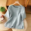 Top Casual Lujo Ligero para Mujer Verano Nuevo Camiseta Holgada Blusa Manga Corta Camisa Artística Versátil Mujer