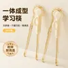 Palillos de entrenamiento para niños, diseño lindo de ciervito, palillos de aprendizaje con rebote automático, palillos con agarre para el pulgar para postura correcta, palillos para bebé