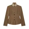 Atacado Aliexpress Primavera 2026 Nova Moda Estilosa Versátil Gola Alta High-End Blazer de Botão Único Slim Fit