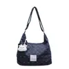 Bolsa Tote Grande Capacidade Nova Doce Primavera Estilo Preguiçoso Flores Pequenas Babados Vermelhos Tecido Chiffon Bolsa Feminina 2026