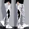 Pantalones Deportivos de Calle para Niños Moda Ins Casual Elegante Verano 2024 Ropa Exterior Pantalones Costuras de Color Contrastante Pantalones de Chándal
