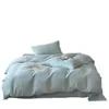 Conjunto de Roupa de Cama Jacquard Tingido em Fio de Camada Dupla de Algodão Puro 40 Contagens Estilo Japonês Wabi-Sabi, Macio e Amigo da Pele, Conjunto de Quatro Peças com Toque de Luxo para Dormir Nu