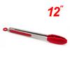 Pinza de silicona para alimentos de acero inoxidable con almohadilla para los pies, pinza para barbacoa, pinza para pan, pinza para bistec, para hornear, 9 pulgadas, caja de 12 colores