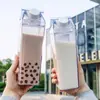 Logo Personalizável Novo Criativo 1000ml Copo de Leite Quadrado Caixa de Leite Copo de Água Garrafa de Água Copo de Plástico Estudante da Moda