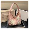 Bolsa de ombro tote de nylon com estrela de cinco pontas, nova para o inverno de 2023, feminina, de grande capacidade, casual, simples, bolsa de axila, bolsa feminina