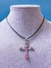 Estilo Gótico Boêmio Pingente Cruz Colorido de Cristal e Diamante Joia de Festival Europeia e Americana Colar para Clavícula de Menina