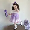 Vestido de verano para niña 2026 nuevo elegante infantil Kuromi vestido de princesa de tul vestido de tirantes de verano para niña