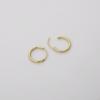 Brinco de argola fina em ouro 14K com fecho de pressão, material DIY feito à mão, retenção de cor, brincos dourados, acessórios de joalheria