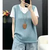Chaleco de punto hueco estilo vintage para mujer, holgado y adelgazante, nuevo top sin mangas de otoño 2026