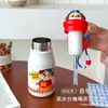 Caneca Térmica Fofa de Aço Inoxidável com Design de Desenho Animado, Alto Valor Estético, Garrafa de Água para Estudantes com Filtro, Copo Portátil com Canudo de Boneca para Crianças