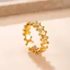 Joyería de Acero Inoxidable de Venta Caliente Transfronteriza Diseño de Moda Anillo de Acero de Titanio Fundición Rombo Anillo Abierto Multifacético Fabricante