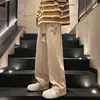 Pantalones Rectos para Hombre Primavera Otoño Verano Marca de Moda Deportivos Casuales Largos Niños Americanos Sueltos de Pierna Ancha Pantalones de Chándal Pesados