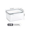 Recipiente Criativo Doméstico Transparente de Camada Dupla Drenável para Geladeira com Compartimento Respirável Separado de Grande Capacidade para Frutas e Legumes
