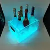 Cubo de Hielo Iluminado con Carga LED Caja de Cerveza Creativa KTV Cubo Soporte para Cócteles Bar Cubo de Champán Acrílico Caja de Cerveza