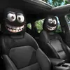 Funda de Reposacabezas para Coche con Estampado de Calavera Negra de Comercio Exterior Transfronterizo, Estilo Elástico Universal, Funda de Reposacabezas para Coche Original y Divertida