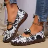 Zapatos de mujer de estilo casual de caña baja, nuevo estilo étnico, talla grande, suela suave cosida, 2026 bordados de comercio exterior, suela gruesa