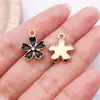 20 Estilos de Flor de Cerezo Negra con Goteo de Aceite Rosa Accesorios para Joyería DIY Aleación Collar Pulsera Colgante Llavero Transfronterizo