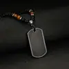 Colgante Militar para Hombre de Venta Caliente Europea y Americana, Superficie Lisa, Grabado Personalizable, Suministro Directo, Collar de Acero Inoxidable