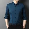 Camisa de otoño de manga larga con cuello vuelto para hombre, ropa de abrigo informal para hombre, estilo coreano, camisa antiarrugas para hombre, estilo coreano de moda.