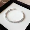 Pulsera Abierta de Zirconia Trapezoidal con Empalme Ultra Brillante Estilo Coreano Minimalista, Pulsera de Nicho de Lujo Ligero, Joyería Versátil y Elegante para el Día a Día