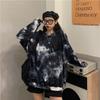 Camiseta popular da Internet em super popular solta coreana tie-dye curta manga comprida tendência 2021 novo design senso manga comprida top cross-border