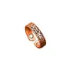 Anillo Abierto Elegante y Sofisticado con Patrón Tallado Tótems para Hombres, Venta Caliente Transfronteriza Anillo de Moda Retro Magnético de Cobre Rojo