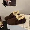 Zapatos estilo Birkenstock, todo incluido, forrados de forro polar, cálidos para mujer, nueva colección otoño/invierno 2026, zapatos de algodón engrosados, forrados de felpa para mujer