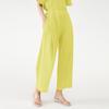 Calça Miyake Cor Pura para Mulheres Nova Coleção Primavera/Verão 2026 High-End Caimento Reto Casual Modeladora Dobrável Calças Femininas