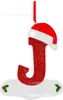 Letras Navideñas con Gorro Rojo Decoraciones de Letras, Adornos Colgantes para Árbol de Navidad DIY Colgantes Personalizados Regalos