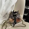 Bolso Bandolera Infantil Estilo Coreano Lindo Niña Pequeña Estampado de Leopardo Cadena Billetera Monedero Mini Moda para Salidas de Bebé Bolso de Hombro Pequeño