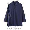 Roupa Taoísta Colarinho Sanqing Verão Fina Terno Taoísta Masculino e Feminino Linho Terno Taiji Robe Curto Transpassado Terno Taoísta Colarinho Sanqing