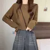 Nuevo Suéter de Punto Estilo Coreano Otoño/Invierno 2026 Versátil Elegante Color Sólido Rejuvenecedor Adelgazante Corto de Alta Calidad Suéter Pulóver para Mujer