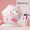 Patinetas Divertidas Sanrio Paraguas Recto Infantil con Esquinas Redondeadas de Seguridad, Lindo Diseño de Dibujos Animados, Doble Uso para Sol y Lluvia, Protección UV