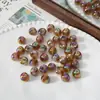 Cuentas redondas de acrílico iridiscente, cuentas sueltas coloridas de luz suave con agujero pasante, cadena para teléfono hecha a mano DIY, pulsera, accesorios de joyería, cuentas sueltas