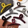 Pinza para el pelo cruzada con estampado de leopardo, nueva, para PC, moda francesa, pinza de tiburón de alta gama
