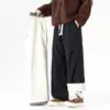 Calça Casual Grossa de Veludo de Cordeiro para Homens no Outono e Inverno Nova à Prova de Frio e Quente Solta Reta Com Pelúcia Ultra-Grossa Calça Longa