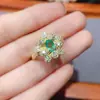 Venta al por mayor de fábrica Popular Set de Esmeralda Natural con Incrustaciones de Plata S925 Piedra Principal 4*5 Joyería de Lujo Venta Directa de Fábrica