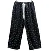 Calça de Pijama de Seda de Algodão para Mulheres, Estilo Fino para Primavera e Verão, Tamanho Grande, Caimento Solto, Calça de Perna Larga de Algodão Artificial, Pode Ser Usada Fora de Casa, Versátil, Cintura Alta, Leve
