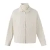 Ropa Vintage Yidao 2026 Otoño Nuevo Diseño Camisa de Manga Larga a Rayas Bloque de Color con Cuello Alto de Doble Capa Estilo Unisex